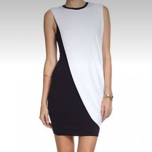 Bailey 44 sleeveless draped overlay dress, M